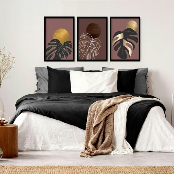 Bedroom wall prints | set of 3 Earth toned wall art prints