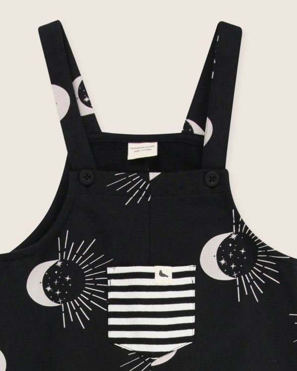 organic cotton Black Astrology Print Dungarees - image 4