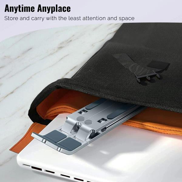 ULTRICS Laptop Stand for Desk, Adjustable Aluminium Laptop Riser with Carry Bag for 10-15.6 inch Laptops