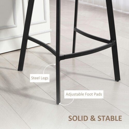 Wyld Haus Panato Set Of 2 Light Brown Faux Leather Dining Bar Stools