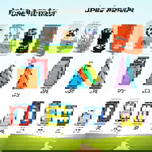 Dekko Kids Magnetic Building Blocks Magnetic Tiles Educational Construction Toy