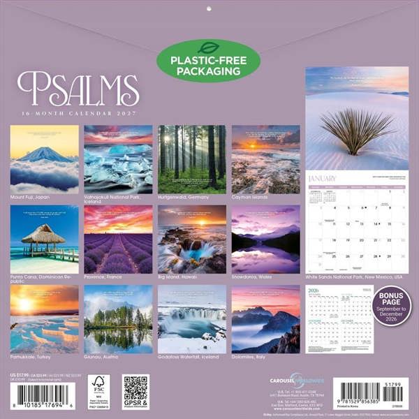 Religion Psalms Calendar 2027, Wall Calendars, Month To View, Lifestyle, Gift