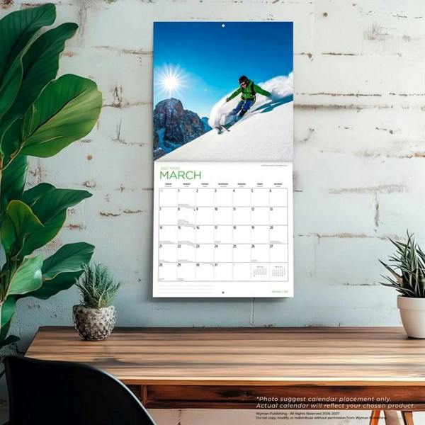 Skiing Calendar 2027, Wall Calendars, Month To View, Sports, Gift