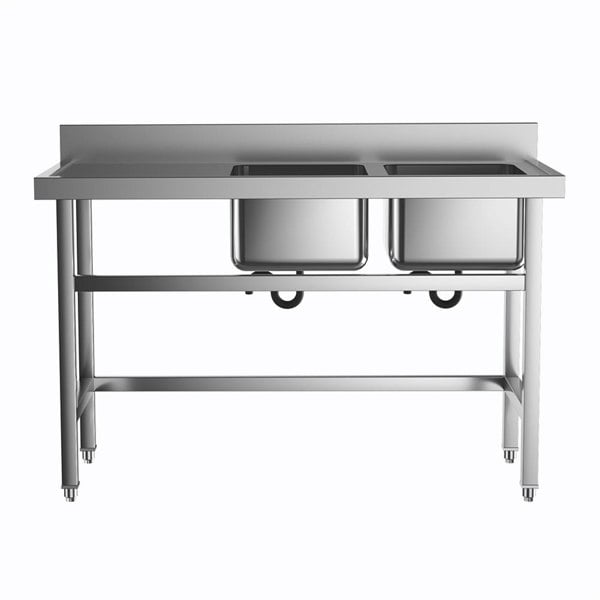 Commercial Kitchen Sink Stainless Steel Wash Basin with 1/2 Bowl Kitchen Sink Living and Home