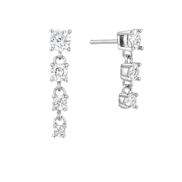 Gold Trip Crystal Gemstone Asymmetric Earrings