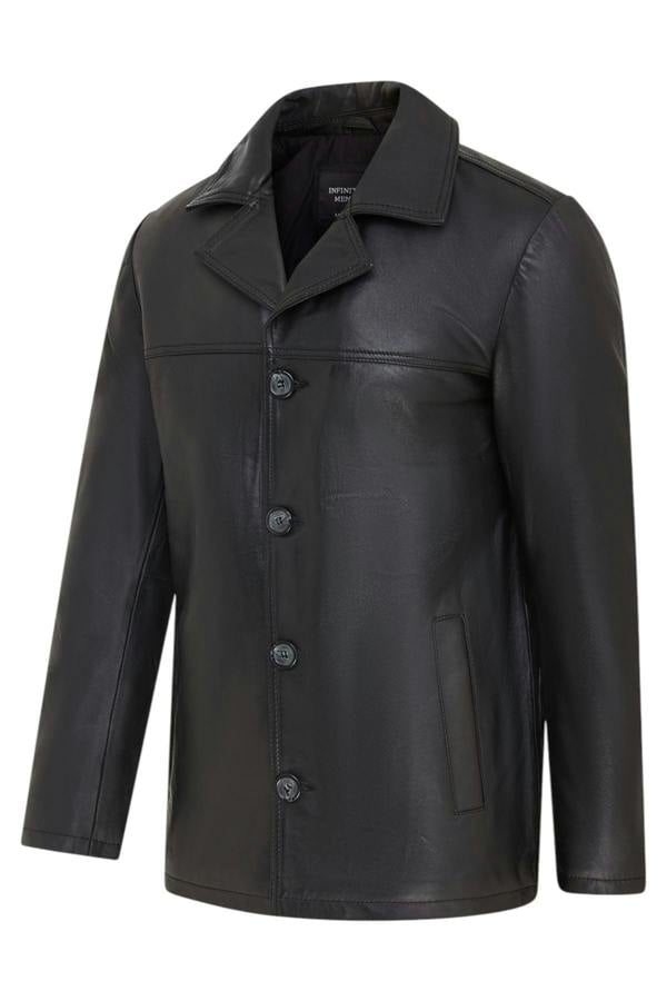 Infinity Leather Men’s 4 Button Italian Leather Blazer Jacket - Loxton