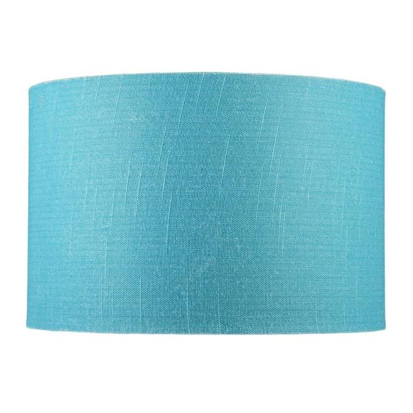 Designer Coastal Waters Teal Textured Linen Fabric Circular Lamp Shade Image 4
