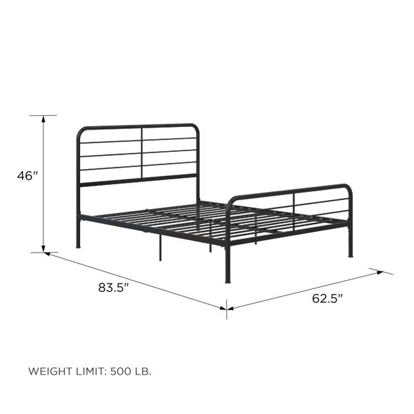 Dorel Home Millie Metal Bed Black - King Size