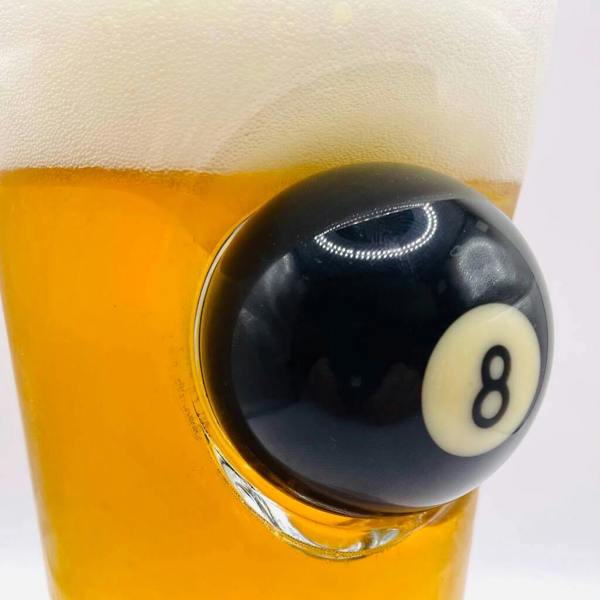 Personalised Pool Ball Beer Glass - alternative angle