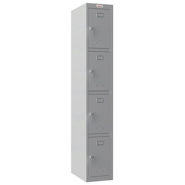 Phoenix Safe Phoenix PL Series PL1430GGK 1 Column 4 Door Personal locker in Grey with Key Locks