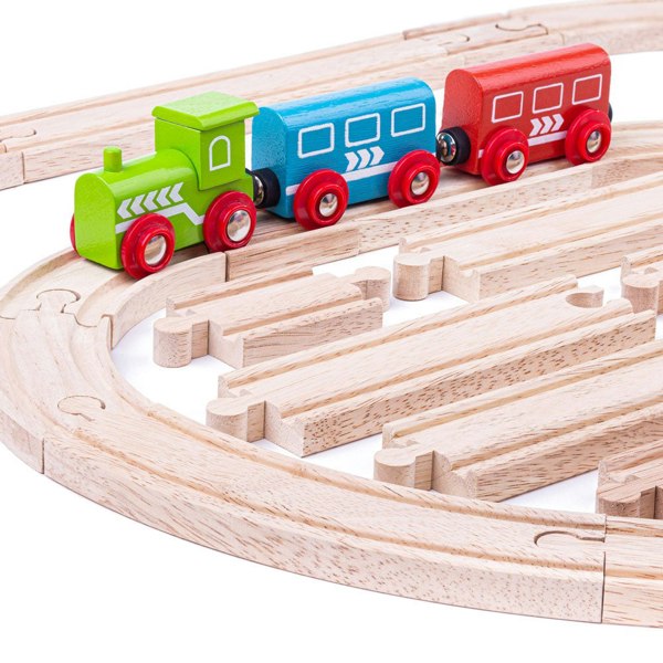 Bigjigs Rail Wooden Straights & Curves Track Pack - 24 Pieces