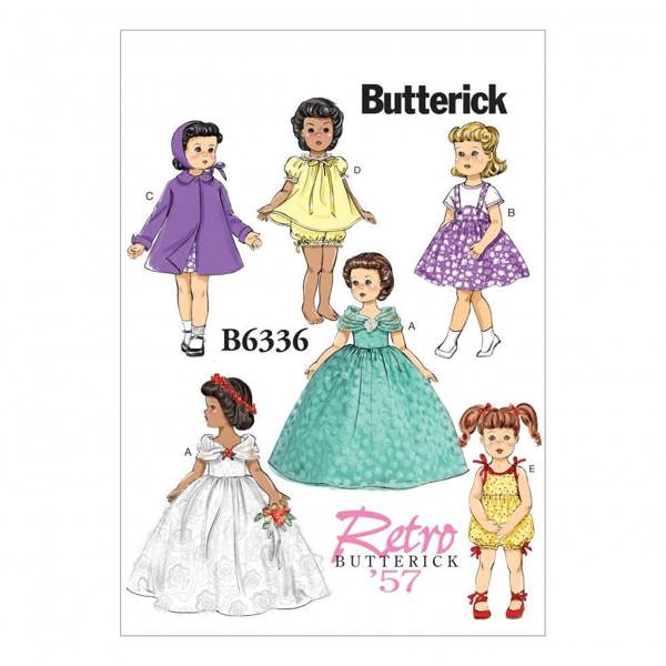 Butterick Sewing Pattern 6336, Doll Clothes One Size Only - Intermediate
