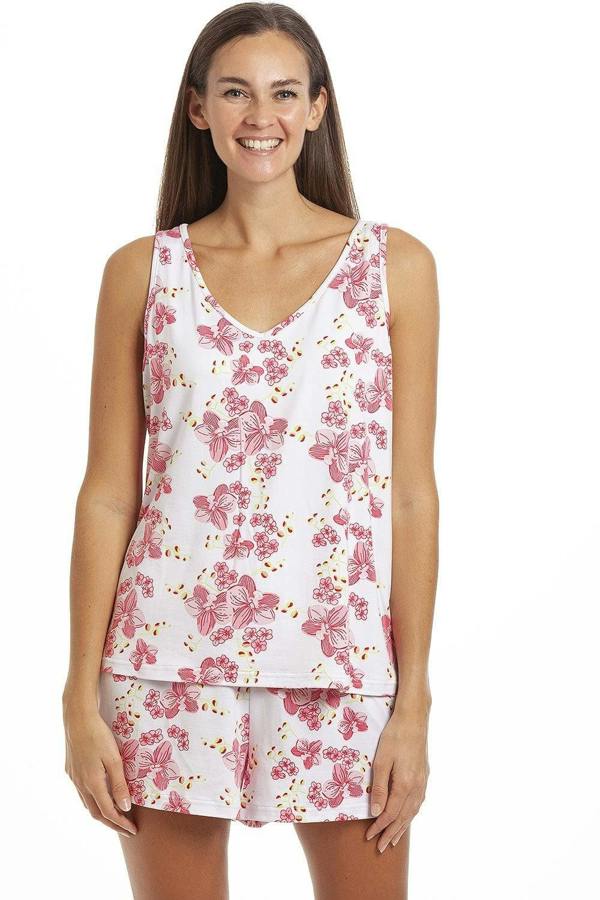Womens Short Floral Print Spandex Pyjama Set