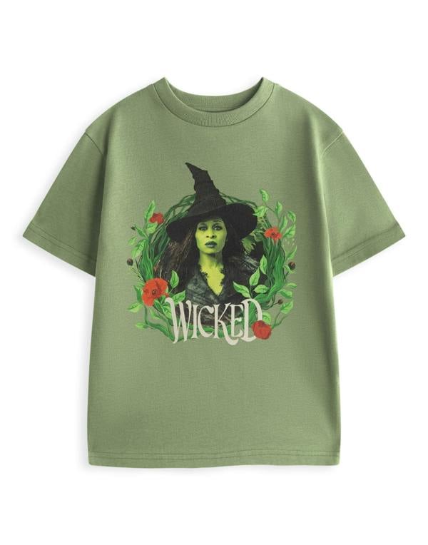 Wicked Unisex Green Elphaba Poppies Short Sleeved T-Shirt