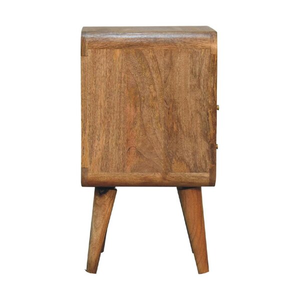 Wyld Haus Alberobello Small Curved Mango Wood Bedside Table