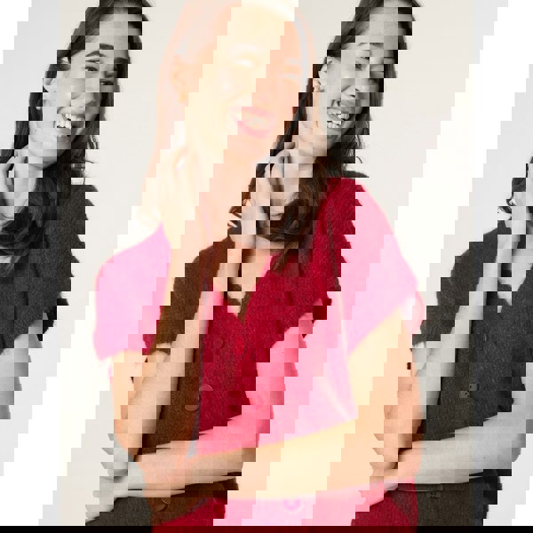 Blue Vanilla Button Front Vest