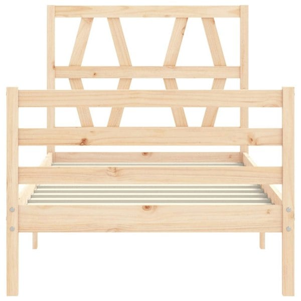 Berkfield Bed Frame with Headboard Small Single Solid Wood