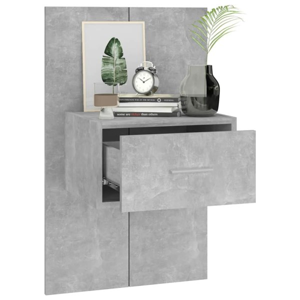 Berkfield Wall-mounted Bedside Cabinets 2 pcs Concrete Grey