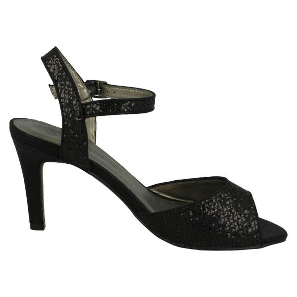 Anne Michelle Ladies Anne Michelle Glitter Peep Toe Heels F10467