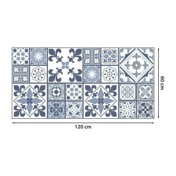 WFS6012 - Lisbon Blue Tiles Melange Floor Sticker 120cm x 60 cm