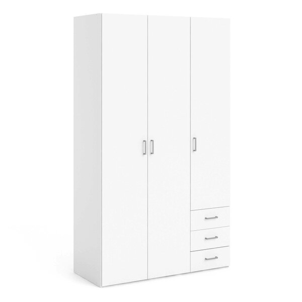 Wyld Haus Munich White Wooden 3 Doors 3 Drawers 5 Shelves
