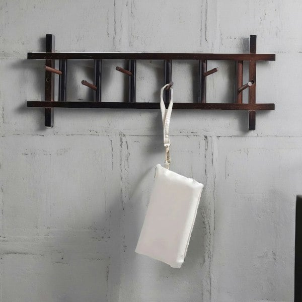 Rafaelo Mobilia Bamboo Wall Mounted Coat Hooks Rack