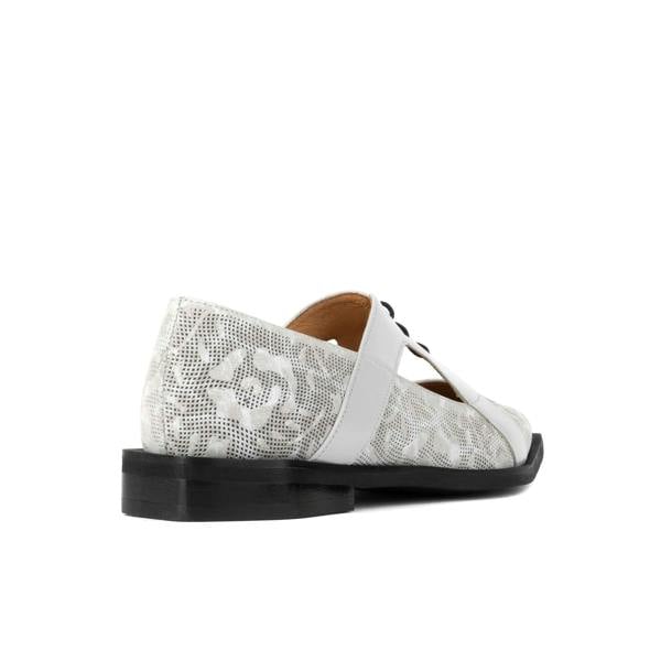 Embassy London Harlowe - Grey - Women's cutout leather lace up shoe