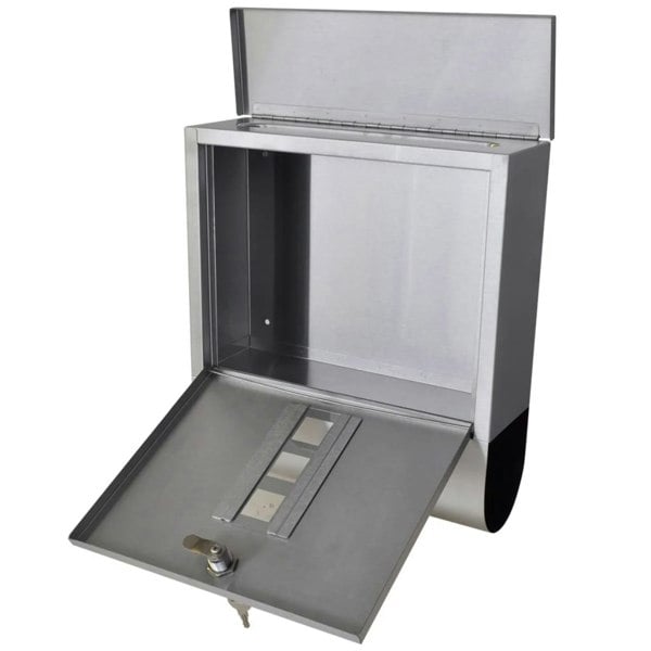 Berkfield Double Mailbox on Stand Stainless Steel