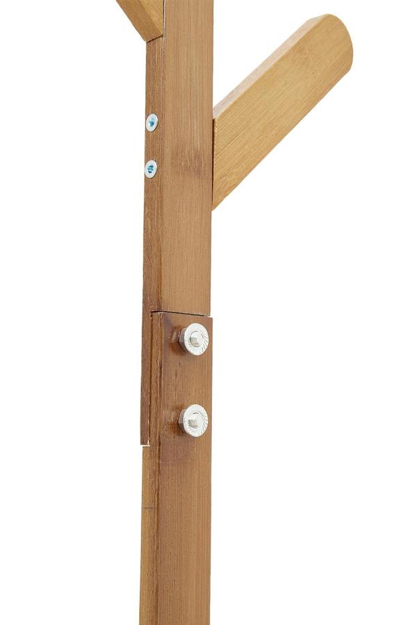 Living and Home Freestanding Bamboo Clothes Rack Garment Rack with Storage Shelves Coat Hanger