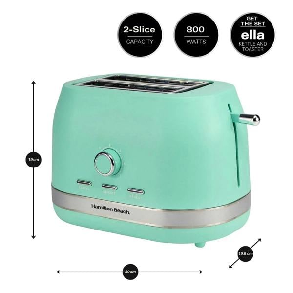 Hamilton Beach Ella 2 Slice Toaster - Matte Mint