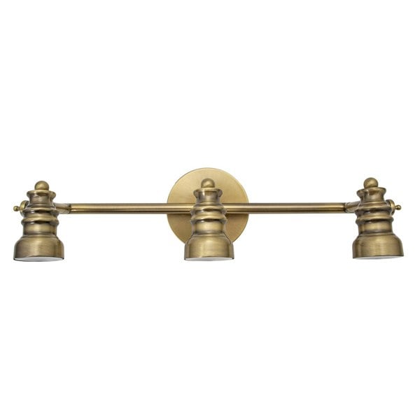 Antique Brass Wireless Rechargeable LED Touch Dimmer Triple Spot Wall Light Image 3