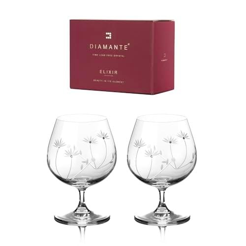 Diamante "Bloom" Snifter Glasses - Set of 2