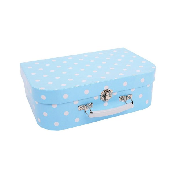 Bigjigs Toys Blue Polka Dot Tea Set With Carry Case - Includes 15 Play Pieces