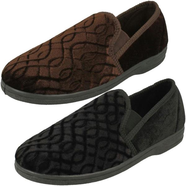 Mens Slippers Pattern Detailed Full Slipper Leo