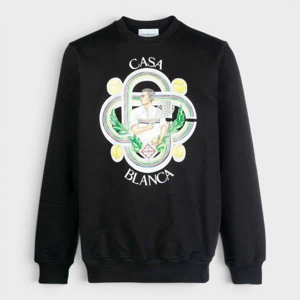 Casablanca Printed Sweatshirt Le Joueur Black