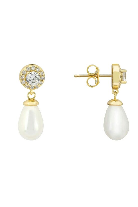 Latelita Timeless Pearl Teardrop Earrings Gold