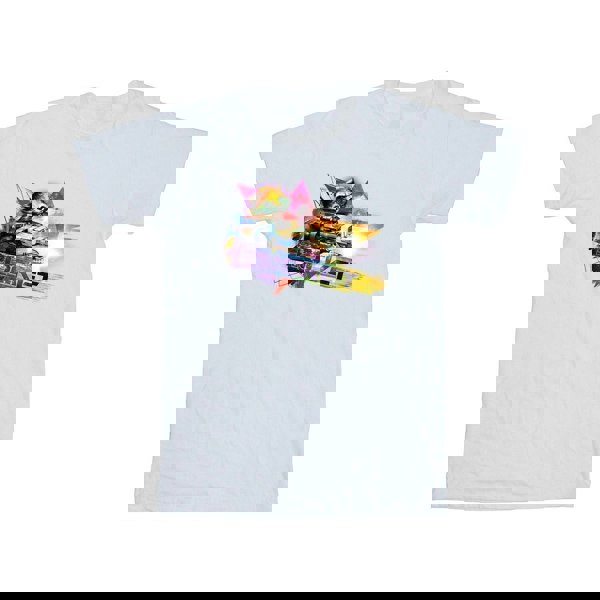 Marvel Mens Guardians Of The Galaxy Abstract Rocket Raccoon T-Shirt - White