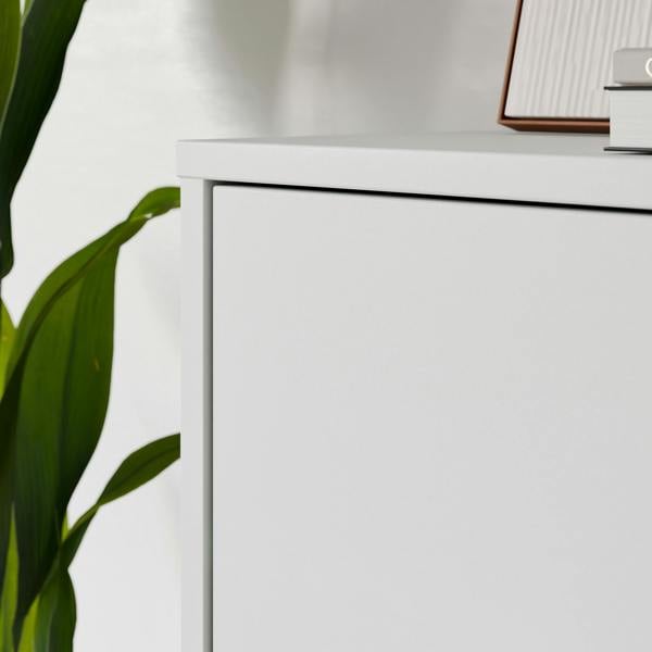 Furniture To Go Alice Springs Tall Shoe Cabinet with 4 Doors Push-to-Open in Light Grey