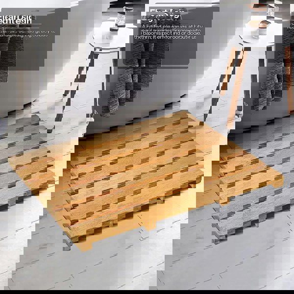 MANTRARAJ Bamboo Bathroom Duckboard Board Bath Shower For Bathroom Showers Bathtubs Floors Anti Slip Bath Mat