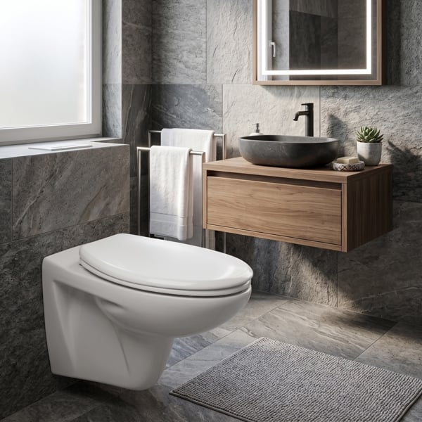 Bemis Moulded Wood Slow Close UltraFix Chrome Hinge Toilet Seat 365 x 430