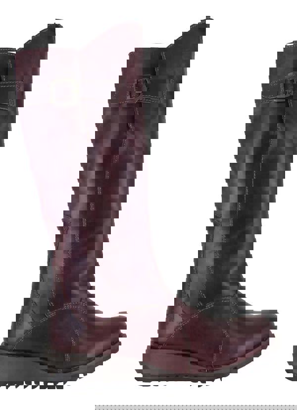 Fly London Mol 2 Womens Zip-Up Leather Wedged Knee High Leg Boots