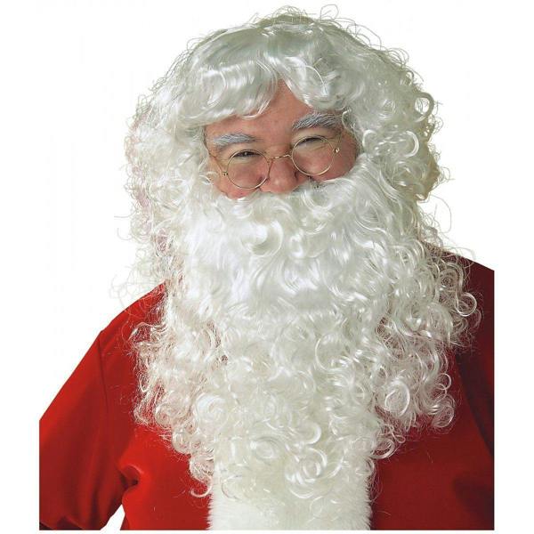 One Size White Curly Deluxe Santa Beard and Wig Set for Fancy Dress, Parties and Seasonal Displays image 4