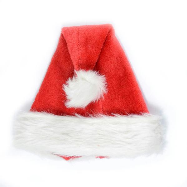 Standard Red Christmas Santa Hat with White Trim and Bobble, Free Size Felt Festive Headwear image 3