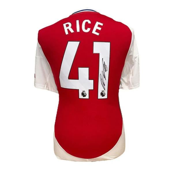 Unbranded Declan Rice signed Arsenal 2024/25 Home shirt — Framed