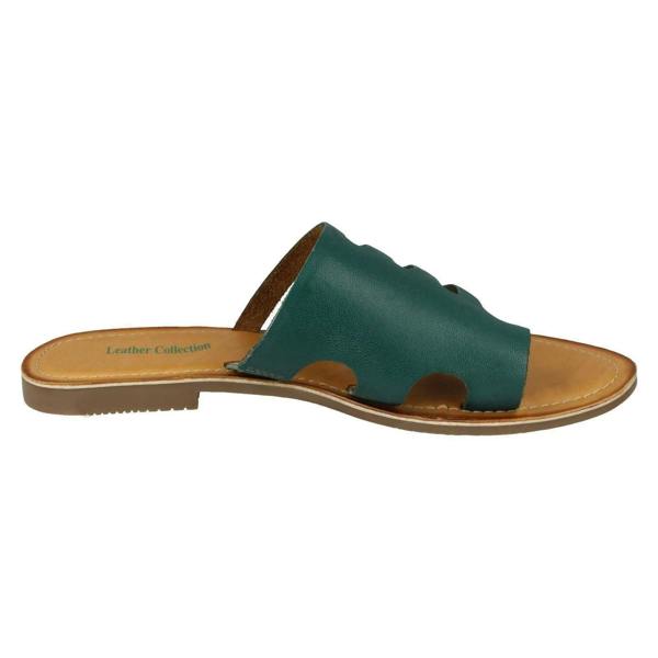 Leather Collection Ladies Leather Collection Flat Strappy Sandals F00125