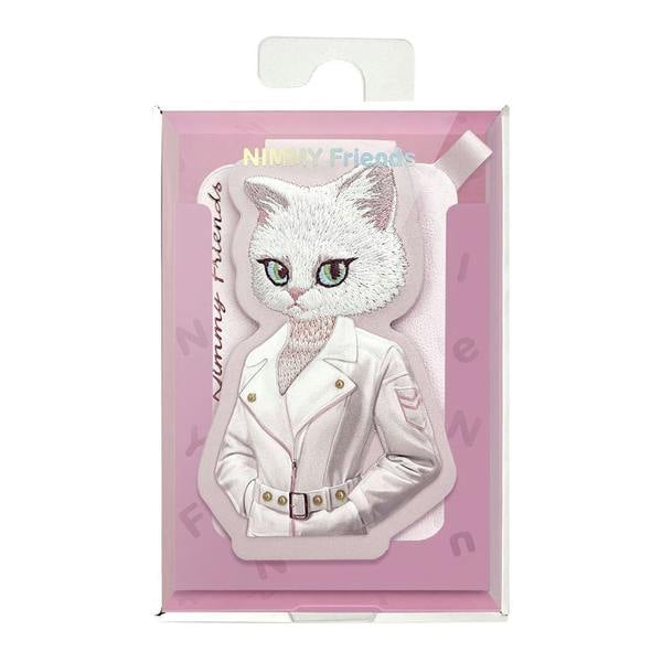 Nimmy Friends Nimmy Fashion & Cute White Cat Series Embroidery Magnetic Stand with MagSafe Pink - N-CXMC-ZJKT-04