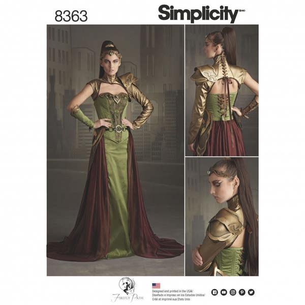 Simplicity Sewing Pattern 8363, Costumes for Women, H5 (6-8-10-12-14) - Intermediate