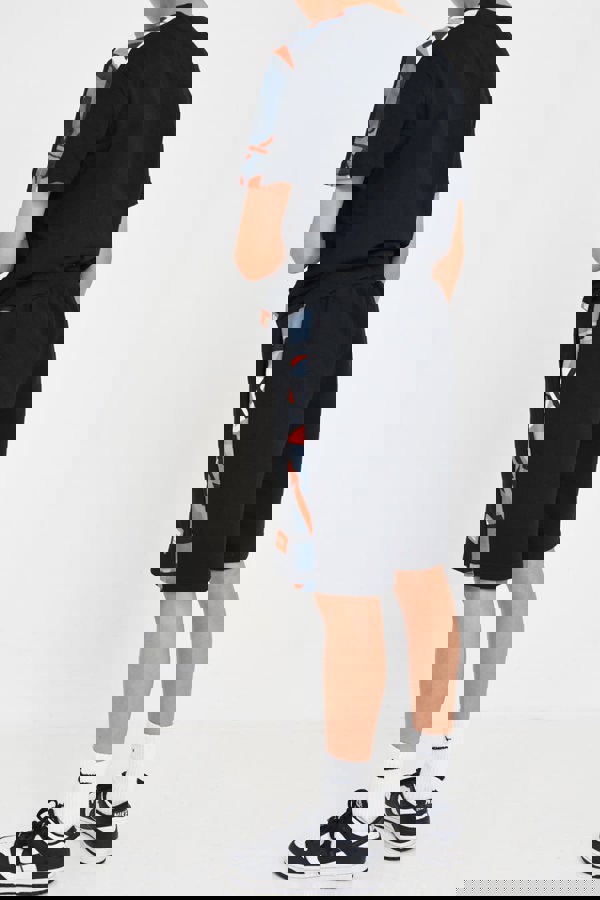 Beat Boyz Club Front Shorts - Black/Orange Geo