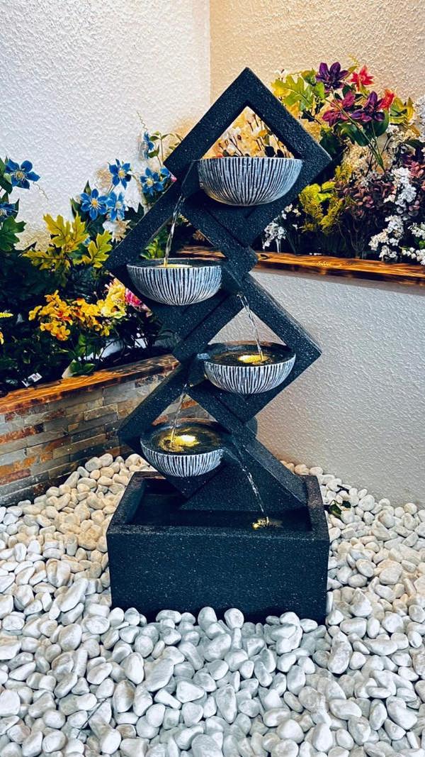 Tranquillity Water Features Diamond Pouring Bowls Contemporary Water Feature