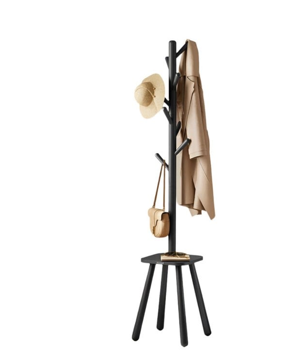 Modcraft Coat Rack Stand Hall Tree with 8 Hooks and Storage Shelf